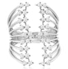 ESTATE EXTRA LARGE .75CT DIAMOND 14KT WHITE GOLD 3D MULTI ROW TENSION FUN RING