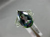 LARGE 5.15CT DIAMOND & AAA MYSTIC TOPAZ 14KT WHITE GOLD FILIGREE ENGAGEMENT RING