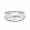 EXTRA LARGE 5.53CT DIAMOND 18KT WHITE GOLD ROUND & BAGUETTE CUFF BANGLE BRACELET