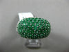 ESTATE LARGE 3.65CT DIAMOND & EMERALD 14K WHITE GOLD MULTI ROW FILIGREE FUN RING
