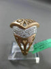 ESTATE LARGE .29CT DIAMOND 18K WHITE & ROSE GOLD HANDCRAFTED FILIGREE MATTE RING