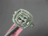 WIDE .78CT DIAMOND 18KT WHITE GOLD 3D ROUND & ASSHER SQUARE HALO ENGAGEMENT RING