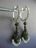 1.36CT WHITE & BLACK DIAMOND 14KT WHITE & BLACK GOLD 3D HEART TEAR DROP EARRINGS
