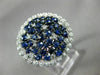 ESTATE EXTRA LARGE .56CT DIAMOND & MULTI GEM 14KT WHITE GOLD 3D MULTI SHAPE RING