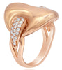 ESTATE LARGE .35CT DIAMOND 18KT ROSE GOLD 3D OVAL LOVE KNOT FUN RING