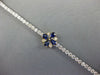 ESTATE WIDE 6.66CT DIAMOND & AAA SAPPHIRE 14K 2 TONE GOLD FLOWER TENNIS BRACELET