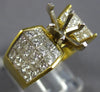 LARGE 2.02CT DIAMOND 14KT YELLOW GOLD INVISIBLE MARQUISE SHAPE SEMI MOUNT RING