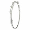 ESTATE 1.24CT DIAMOND 18KT WHITE GOLD 3D FLOWER SEMI ETERNITY BANGLE BRACELET