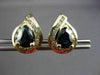 ESTATE 1.95CT DIAMOND & SAPPHIRE 14KT YELLOW GOLD CLUSTER STUD EARRINGS #23346