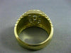 ESTATE WIDE .50CT DIAMOND 18K YELLOW GOLD RECTANGULAR GYPSY MENS RING E/F #25400