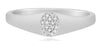 ESTATE .06CT DIAMOND 14KT WHITE GOLD ROUND CLASSIC CLUSTER OVAL UNISEX FUN RING