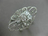 ESTATE LARGE .36CT ROUND DIAMOND 14KT WHITE GOLD OPEN FILIGREE FLOWER LOVE RING