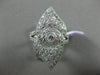 ESTATE WIDE 1.03CT DIAMOND 14KT WHITE GOLD 3D FILIGREE ETOILE DOUBLE HEART RING