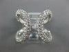ESTATE LARGE 1.50CT DIAMOND 18K WHITE GOLD PAVE DOUBLE HORSE SHOE LUCKY FUN RING