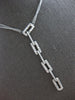 LARGE .95CT DIAMOND 14KT WHITE GOLD MULTI LINK RECTANGULAR LARIAT LOVE NECKLACE