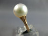 LARGE .27CT DIAMOND & AAA PINK SOUTH SEA PEARL 18K ROSE GOLD 3D DOUBLE LEAF RING