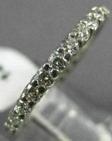 ESTATE 1.01CT DIAMOND 14KT WHITE GOLD SHARED PRONG ETERNITY WEDDING RING #25531