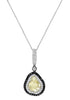 LARGE 2.33CT WHITE BLACK & FANCY YELLOW DIAMOND 18K WHITE GOLD FLOATING PENDANT
