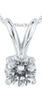 ESTATE .38CT DIAMOND 14KT WHITE GOLD 3D ROUND CLASSIC SOLITAIRE FLOATING PENDANT