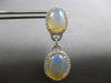 EXTRA LARGE 15.87CT DIAMOND & AAA AUSTRALIAN OPAL 14KT WHITE GOLD OVAL EARRINGS