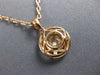 ESTATE .50CT DIAMOND 18KT ROSE GOLD 3D CLUSTER FLOWER HALO CLASSIC PENDANT