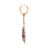 4.6CT DIAMOND & PINK AMETHYST 14K ROSE GOLD TEAR DROP LEVERBACK HANGING EARRINGS