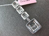 LARGE 2.55CT DIAMOND 18KT WHITE GOLD BAGUETTE ELONGATED SQUARE FLOATING PENDANT