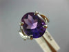 ANTIQUE WIDE 3.0CT AAA AMETHYST 18K WHITE GOLD OVAL CLASSIC SOLITAIRE RING #1004
