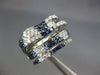 LARGE 1.99CT DIAMOND & AAA SAPPHIRE 18KT WHITE GOLD STACKABLE MULTI ROW FUN RING