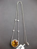 LARGE 5.86CT DIAMOND & AAA CITRINE 14KT WHITE GOLD ROUND HALO FUN LOVE NECKLACE