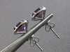 2.13CT DIAMOND & AAA AMETHYST 14KT WHITE GOLD CUSHION & ROUND HALO STUD EARRINGS