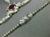 ANTIQUE LARGE 9.90CT DIAMOND & AAA RUBY 18K WHITE GOLD 3D LARIAT TENNIS NECKLACE