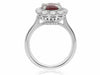 GIA CERTIFIED 3.66CT DIAMOND & AAA RUBY PLATINUM 3D HALO CLASSIC ENGAGEMENT RING