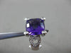 ESTATE LARGE 7.03CT DIAMOND & AMETHYST 14KT WHITE GOLD 3D HEART CLIP ON EARRINGS