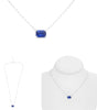 2.93CT AAA SAPPHIRE 14KT WHITE GOLD CUSHION SOLITAIRE SQUARE ADJUSTABLE NECKLACE