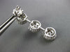LARGE 4.0CT DIAMOND 14K WHITE GOLD MULTI FLOWER CLUSTER JOURNEY HANGING EARRINGS