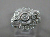 ANTIQUE .40CTW DIAMOND 14K WHITE GOLD FILIGREE BOW CIRCLE COCKTAIL RING #21038