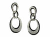 ESTATE 1.55CT WHITE & BLACK DIAMOND 14K WHITE GOLD 3D LOVE KNOT HANGING EARRINGS