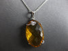 LARGE 9.43CT DIAMOND & AAA CITRINE 14KT WHITE GOLD OVAL & ROUND FLORAL PENDANT