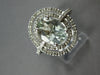 WIDE 2.81CT DIAMOND & AAA GREEN AMETHYST 14KT WHITE GOLD OVAL & ROUND HALO RING