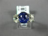 ANTIQUE 5.63CT DIAMOND & AAA SAPPHIRE 14K WHITE GOLD THREE STONE ENGAGEMENT RING