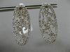 ESTATE LARGE .78CT DIAMOND 14KT WHITE GOLD ELONGATED OVAL WAVE CLIP ON EARRINGS