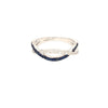 ESTATE .47CT DIAMOND & AAA SAPPHIRE 18KT WHITE GOLD 3D CRISS CROSS INFINITY RING