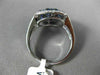 ESTATE LARGE DIAMOND & AAA SAPPHIRE 14KT WHITE GOLD 3D CLASSIC CLUSTER HALO RING