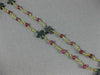 ANTIQUE LONG AAA HEMATITE & RUBY 18KT YELLOW GOLD 3D SHOOTING STAR FUN NECKLACE