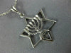 ESTATE 14KT WHITE GOLD 3D CLASSIC STAR OF DAVID MENORAH FLOATING PENDANT #777