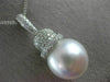 ESTATE LARGE .60CT DIAMOND & AAA SOUTH SEA PEARL 14K WHITE GOLD FLOATING PENDANT
