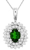 LARGE 1.5CT DIAMOND & AAA RUSSALITE 14K WHITE GOLD OVAL & ROUND FLOATING PENDANT