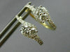 ESTATE .61CT DIAMOND 14KT YELLOW GOLD 3D TWO STONE LOVE CLASSIC HUGGIE EARRINGS