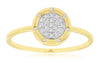 ESTATE .09CT DIAMOND 14KT YELLOW GOLD 3D ROUND PAVE ETOILE CIRCULAR FUN RING